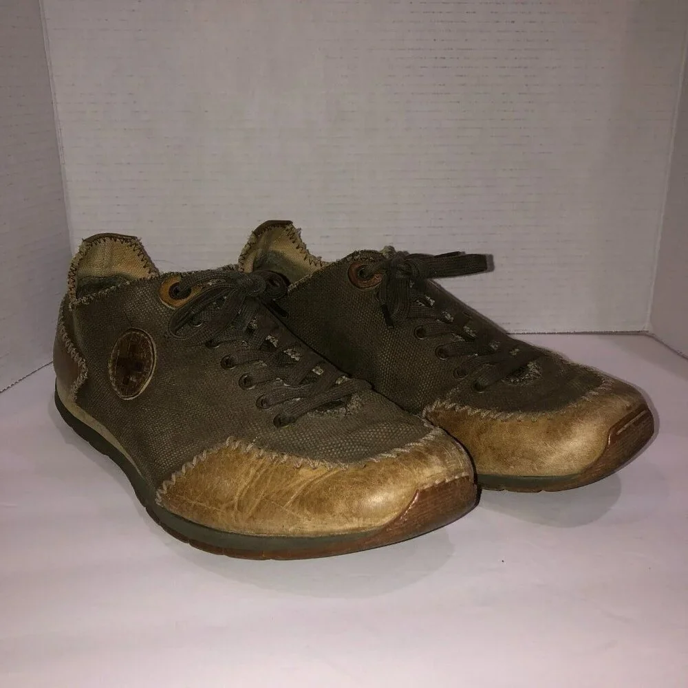 Dr Martens Mens Size 13 M Brown Canvas Leather Lace Up Oxford Casual Shoes
